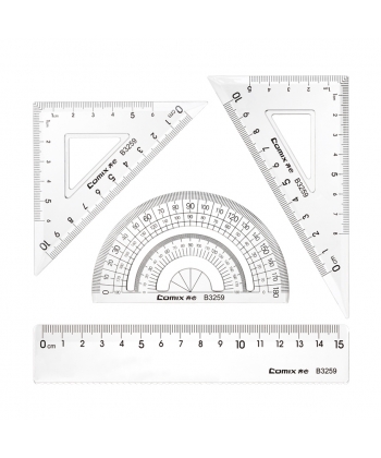 Geometric Set Comix Plastic 4/Pack B3259