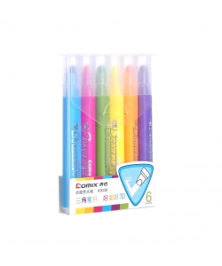 Highlighter Comix 6/Pack Triangle Jumbo Assorted K9036