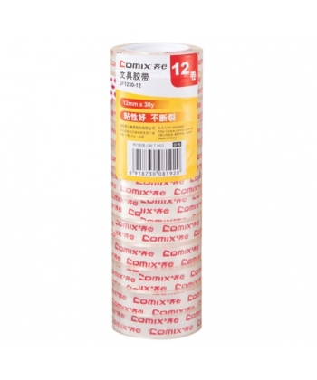 Tape Transparent Comix 12Mmx27.4M 12Pcs Clear Jf1230-12