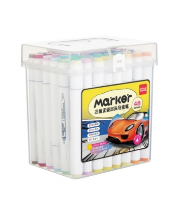 Marker Comix Double Tip Triangular 48/Pack