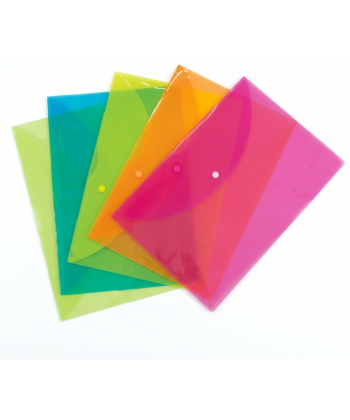 File Envelope Flexoffice A4 W/Buttom Neon Green 0.18Mm Fo-Cb