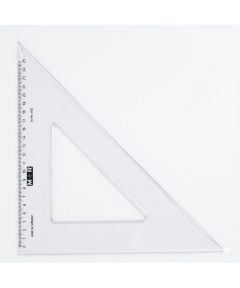 Ruler Triangular Square M+R 45 Degree 36Cm Transparent 4736 0020
