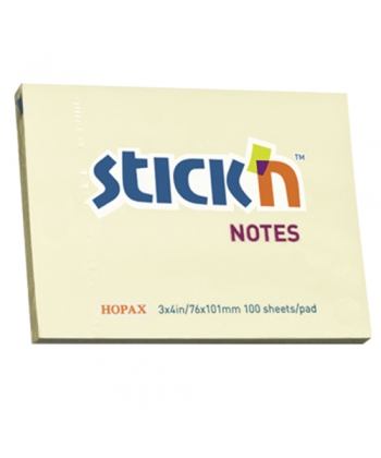 Stick Notes Stick N 76X101Mm 100Sh Pastel Yellow 21008