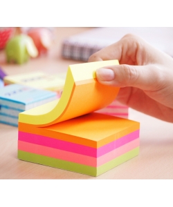 Stick Notes Stick N 76X 76Mm 400Sh/Cube Neon Mixed 21012