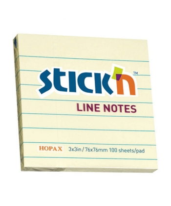 Stick Notes Stick N 76X 76Mm 100S.Pas.Yellow Lines 21054