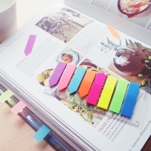 Index Film Notes Stick N 8 Neon Colors W/ Arrow 21346