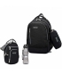 Black Set Backpack Leopard