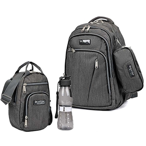 Grey Set Backpack Leopard