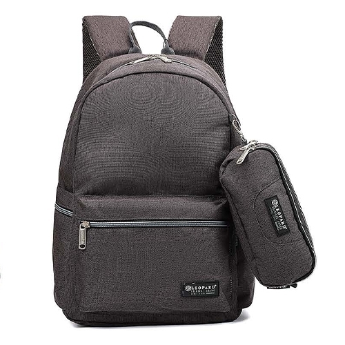 Grey Set Backpack Leopard