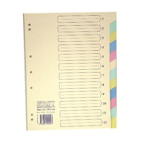 Separator Cardboard Color First 10103 A4 12Parts 512