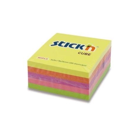 Stick Notes Stick N 76X 76Mm 400Sh/Cube Neon Mixed 21012