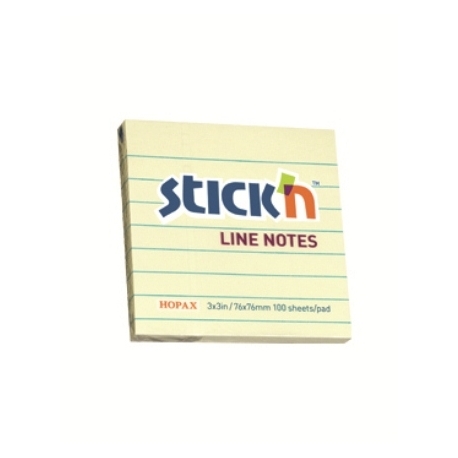 Stick Notes Stick N 76X 76Mm 100S.Pas.Yellow Lines 21054
