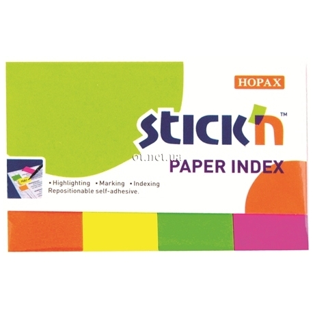 INDEX NOTES STICK N 50X20MM 200SH 4 NEON COLOR 21205