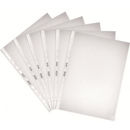 Folder Punched Herlitz A4 100/Pack Polybag Embossed Clear 5814108