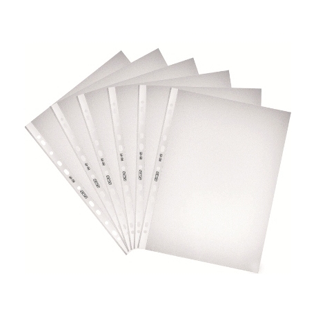 Folder Punched Herlitz A4 100/Pack Polybag Embossed Clear 5814108