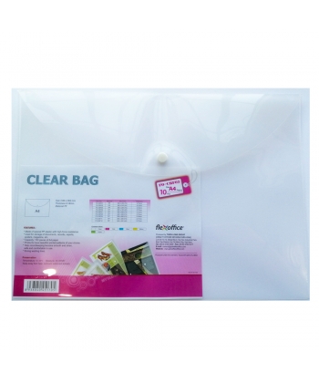 File Envelope Flexoffice A4 W/Buttom Clear 0.17mm Fo-Cbf05
