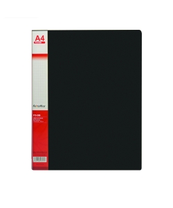 Display Book Flexoffice PP A4 60 Pockets Black Crystal Pockets Fo-Db03