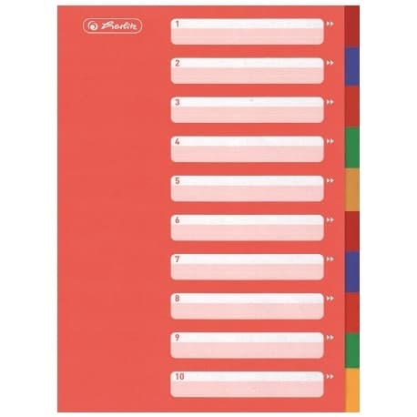 Divider Herlitz A4 Plastic 10Tabs Color 10715415