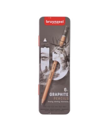 Pencil Bruynzeel Hb Graphite 6/Pack Tin 60211006
