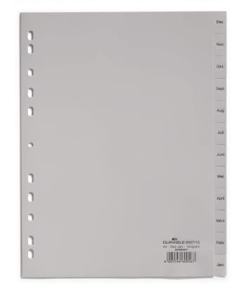 Divider Durable A4 Pp Jan-Dec Grey 6507-10