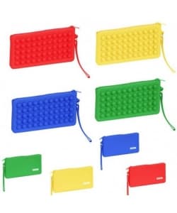 Pencil Case Silicone Pop It Flat Yellow - Image 2