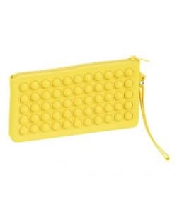 Pencil Case Silicone Pop It Flat Yellow - Image 1