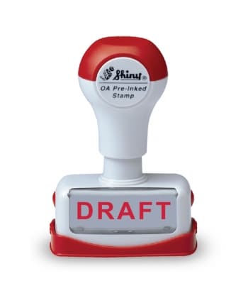 Stamp Shiny Pre-Inked "Draft"