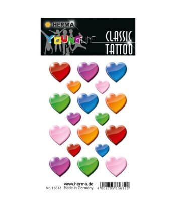 Tattoo Classic Hearts Colourful Colour