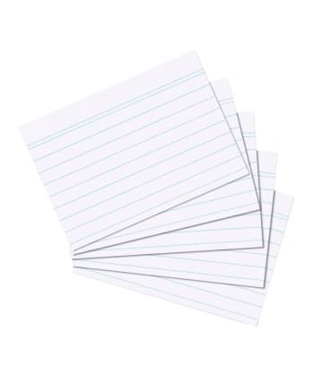 Index Card A5 100/Pack Ruled White