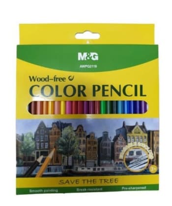 Colored Pencil M&G 24/Pack Wood Free Awpq2119