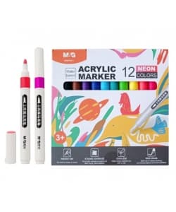 Marker M&G Acrylic 12/Pack Neon Apmt3311 - Image 4
