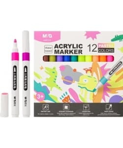 Marker M&G Acrylic 12/Pack Pastel Apmt3312 - Image 2