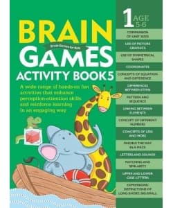 Om Books Brain Games Activity Book 5 (Level 1) - Image 1