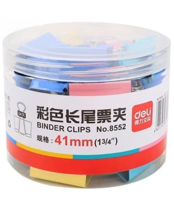 Binder Clip Deli 41Mm 24/Pack Assorted 8552