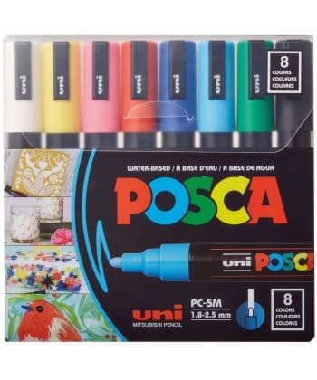 Posca Marker Paint Pc-5M 1.8-2.5Mm Pack 8Colors