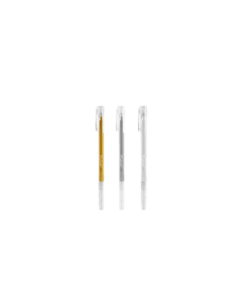 Pen Gel M&G 0.6Mm 3/Pack Gold Silver White