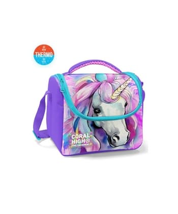 Lunch Bag  Unicorn Pastel Coral High Thermo