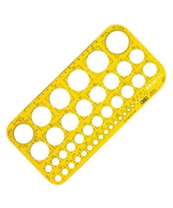 Ruler Template M+R Circle 260X130X2Mm 8523 0670