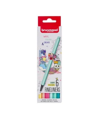 Fineliner Bruynzeel set light | 6 colours