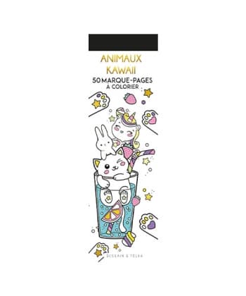 50 Marque-Pages A Colorier - Animaux Kawaii