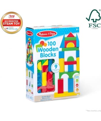 Melissa & Doug Wooden Blocks 100Pcs Tr6073056