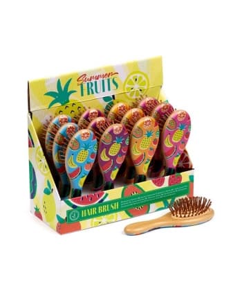 Hair Brush Summer Fruits Bamboo Bru37