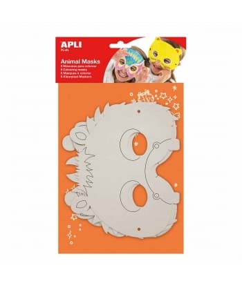 Mask Paint And Color Carton Animals 6/Pack - Apli