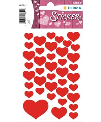 Small Hearts Red - Sticker Herma