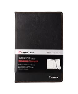 Notebook Comix A5 Ruled 80Sh Pu Black C4612 - Image 1