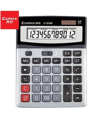 Calculator Comix 12 Digits Silver C-1232M