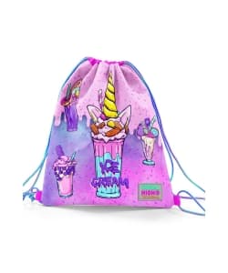 Drawstring Bag  Ice Cream Unicorn Coral High - Image 2