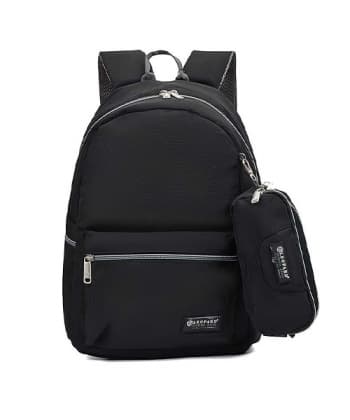 Black Set Backpack Leopard