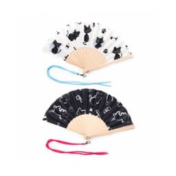 Lucky the Black Cat Folding Hand Fan - Image 1