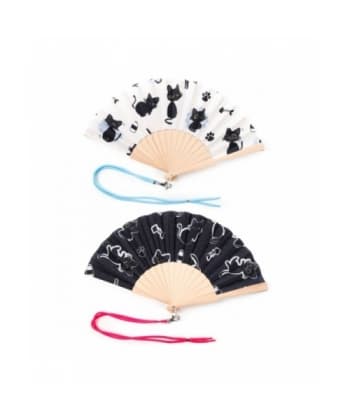 Lucky the Black Cat Folding Hand Fan